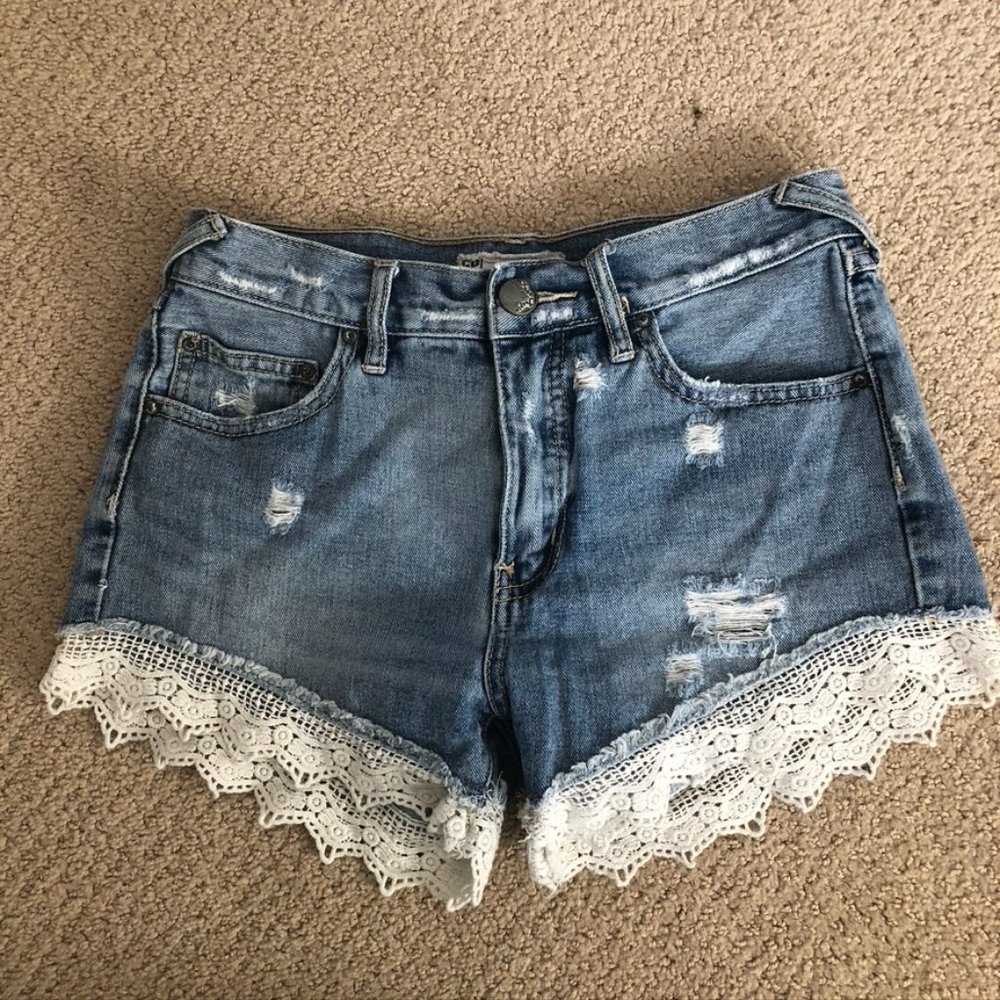 Free People Lace Trim Shorts